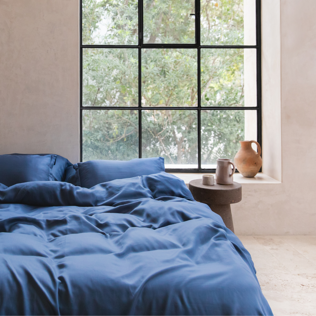 TENCEL™ - Sateen Dekbedovertrek Donker Blauw