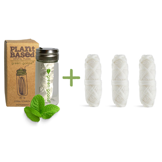 green-goose Bio-based Flosdraad | Met 3 Navullingen | Mint