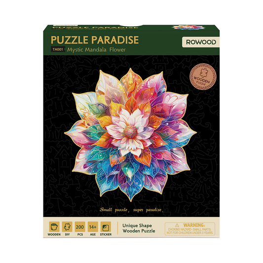 Robotime, Houten Legpuzzel Mystic Mandala Flower