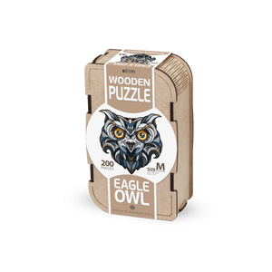 Eco Wood Art (EWA) ,Houten Legpuzzel Eagle-Owl, Size M, Houten Doos