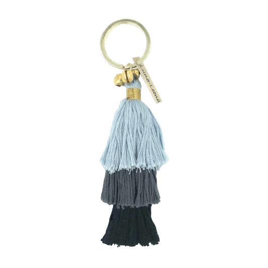 Luna-Leena Keychain kwamen grijs/zwart- Handgemaakt in Nepal