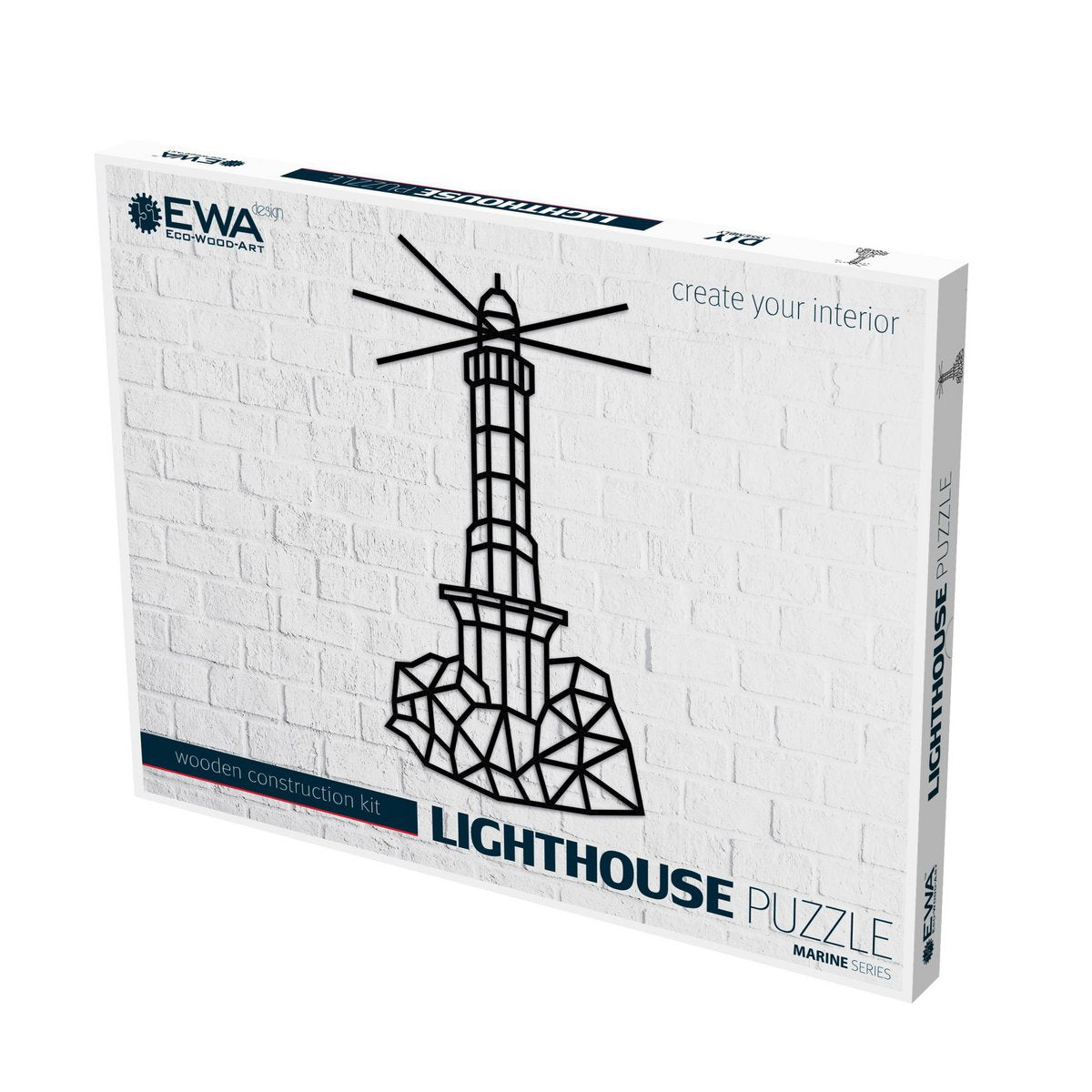 Eco Wood Art Wandpuzzel Lighthouse, 50,5x87x0,7cm