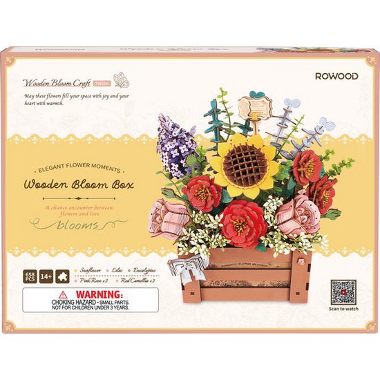 Robotime, DIY Houten Bloemenkistje/Wooden Bloom Box, TW02H, 28x14x28cm