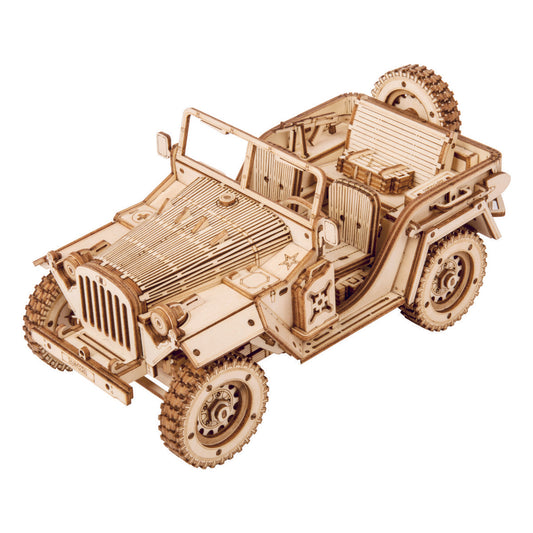 Robotime, Houten Puzzel 3D Army Field Car, 18,9 x 9,9 x 8,9 cm