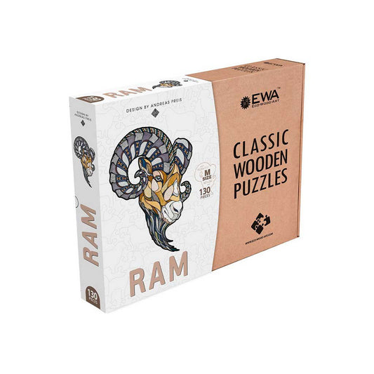 Eco Wood Art (EWA) Houten Legpuzzel Ram, Kartonbox