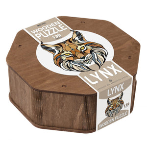 Eco Wood Art (EWA) Houten Legpuzzel Lynx, houten doos
