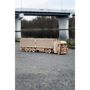 Eco Wood Art (EWA) 3D Houten Puzzel Container-Semitrailer for Truck “Road King”, 3724, 52,3x10,8x16,9cm