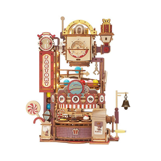 3D Houten Puzzel Knikkerbaan Marble Run Chocolate Factory, Robotime