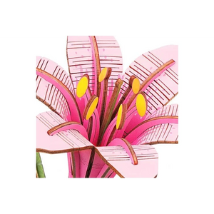 Robotime, DIY Houten Bloem Pink Lily, Roze Lelie, TW071,