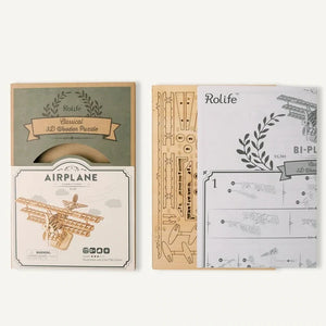 Robotime, 3D Houten Puzzel Vliegtuig