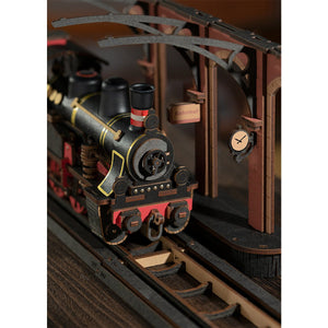 Robotime, DIY 3D Houten Modelbouwpakket, Steam Journey, TGS01, 37,6x11,3x14,5cm