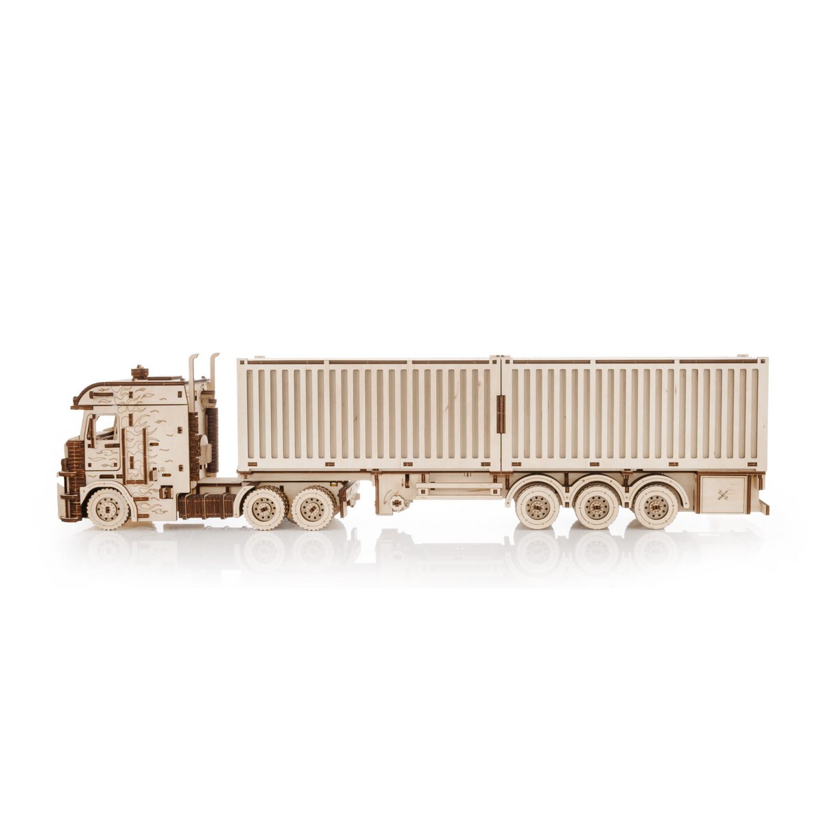 Eco Wood Art (EWA) 3D Houten Puzzel Container-Semitrailer for Truck “Road King”, 3724, 52,3x10,8x16,9cm