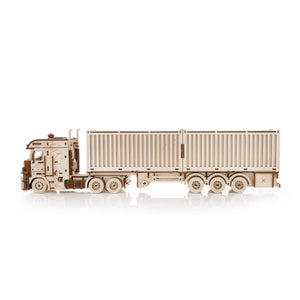 Eco Wood Art (EWA) 3D Houten Puzzel Container-Semitrailer for Truck “Road King”, 3724, 52,3x10,8x16,9cm