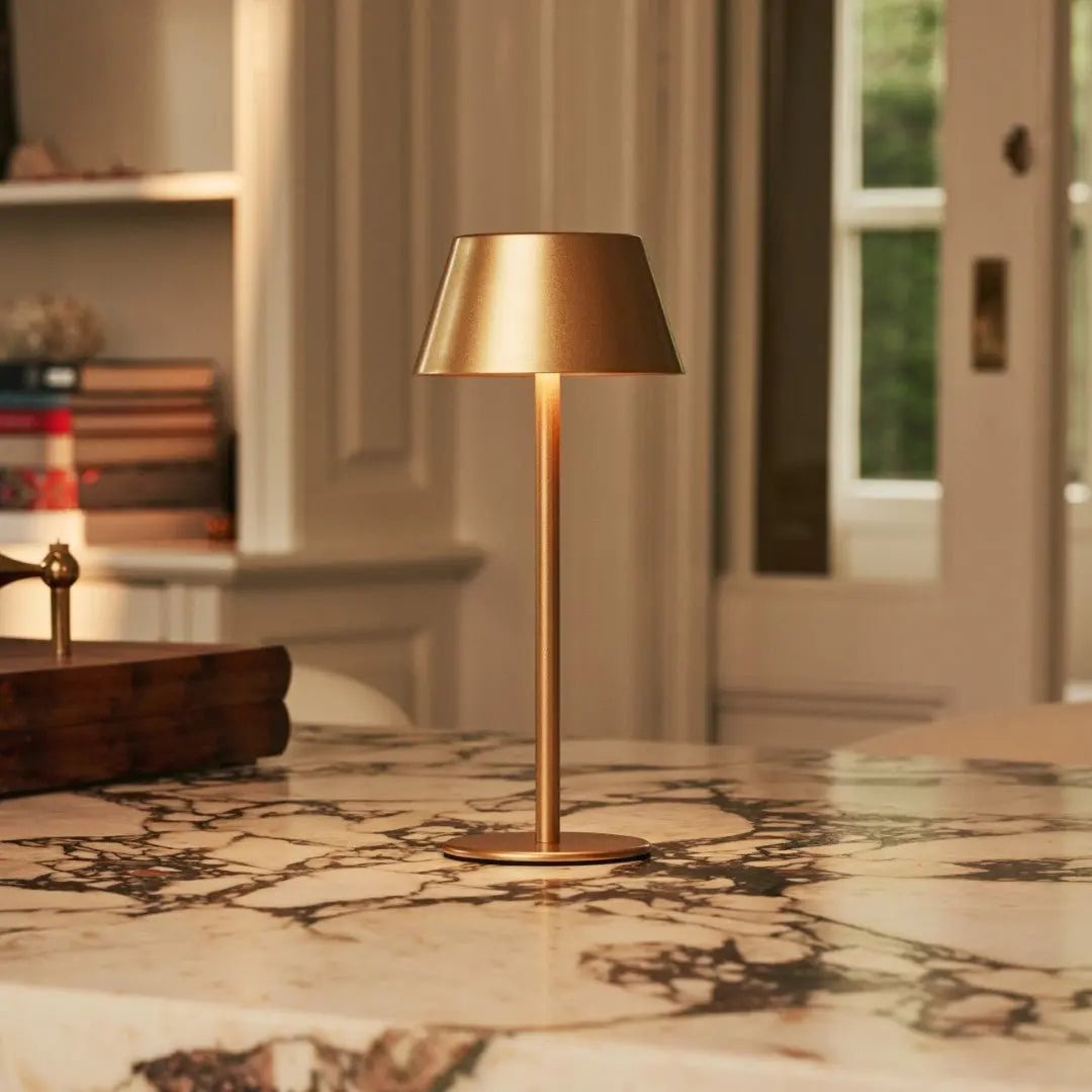 Tavellio - Milou Gold Tafellamp zonder Kabel | Modern, design en 3 lichtmodi