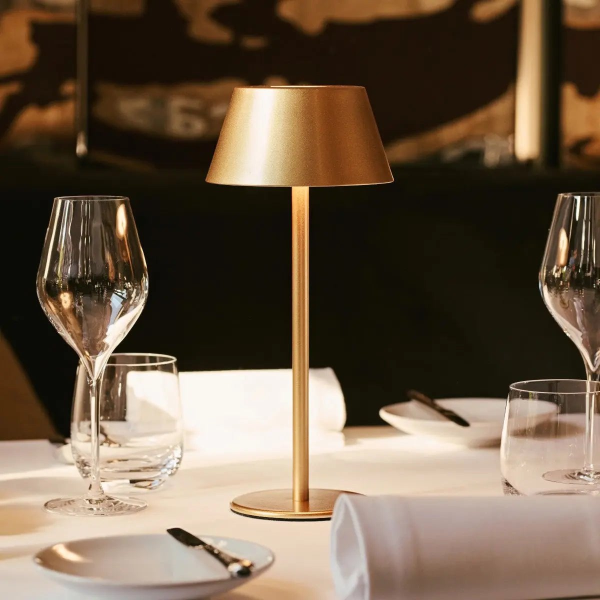 Tavellio - Milou Gold Tafellamp zonder Kabel | Modern, design en 3 lichtmodi