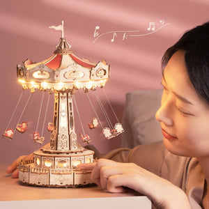 Robotime, Muziekdoos Hout DIY 3D Puzzel Swing Ride
