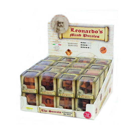 Display met 32 Mini Houten Breinbrekers, Logica Giochi