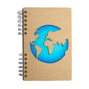 Duurzaam Houten Notitieboek – KOMONI – Wereld – Gerecycled papier – Navulbaar – WER