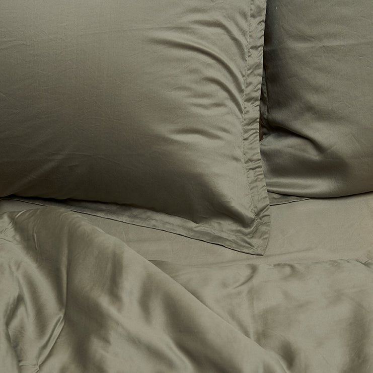 TENCEL™ Twill Dekbedovertrek Olijfgroen