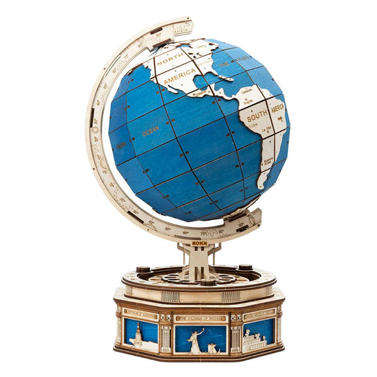Houten Puzzel 3D The Globe Blauw, Robotime