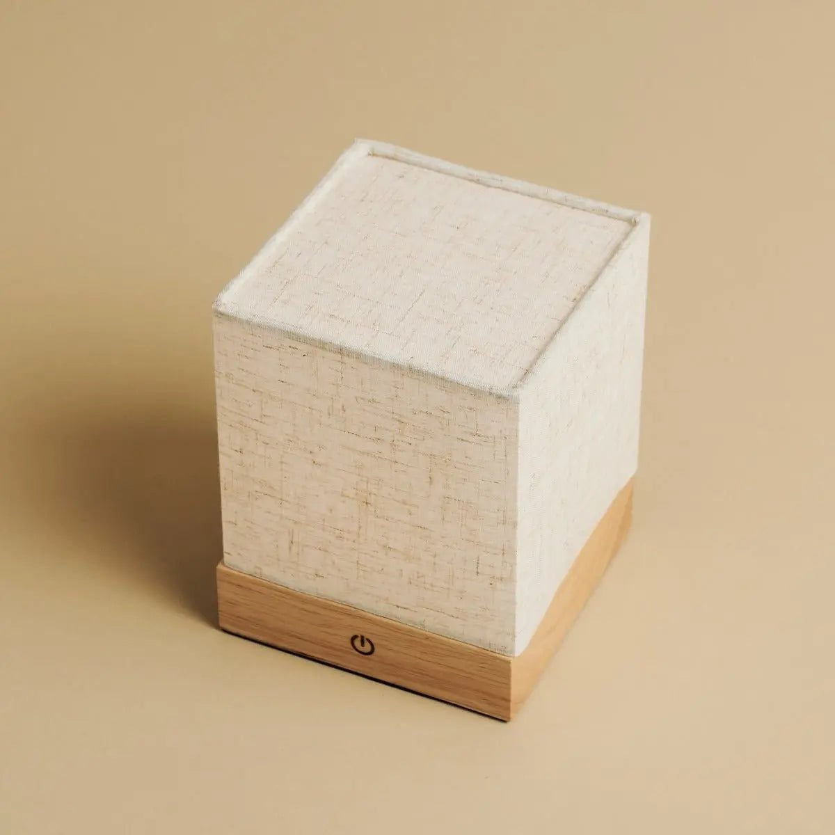 Tavellio - Zano Lichtbruine Draadloze Lamp met Batterij | Linnenmix, LED en drie lichtmodi