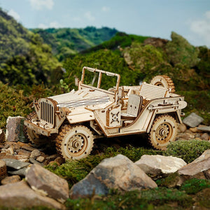Robotime, Houten Puzzel 3D Army Field Car, 18,9 x 9,9 x 8,9 cm