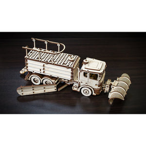 Eco Wood Art (EWA) 3D Mechanische Houten Puzzel Snowtruck