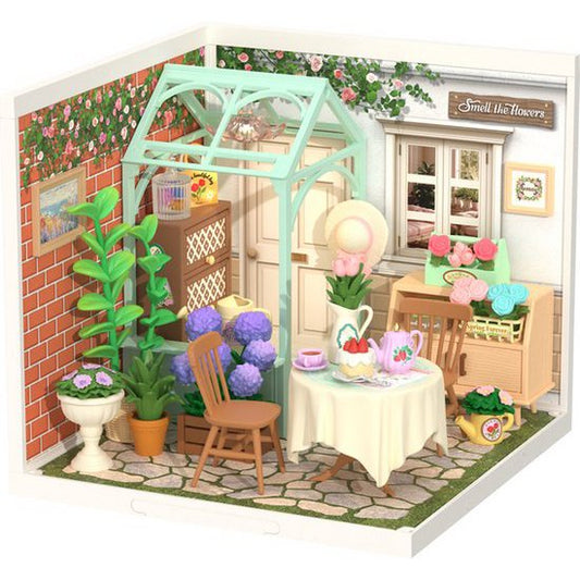 Robotime, DIY Huisje Super Creator Blooming Tea Garden, DW013B, 16,3x16,3x15,2cm