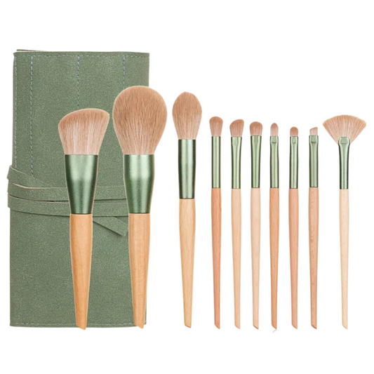 green-goose Make-Up Kwasten - 10 Stuks - in Suede Hoes