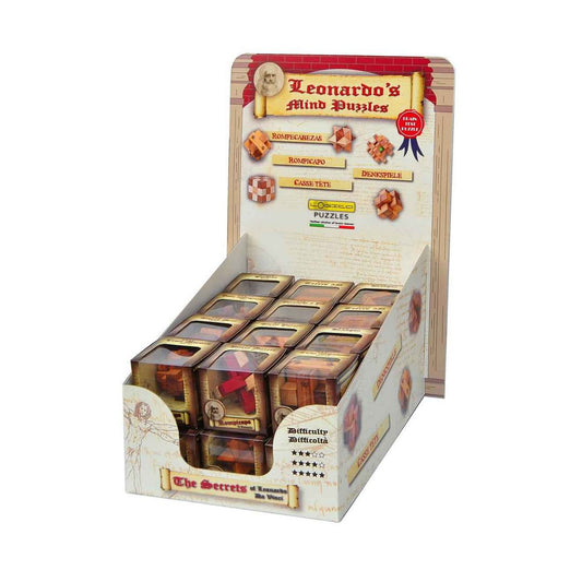Display met 24 Houten Breinbrekers, Logica Giochi