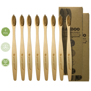 green-goose Bamboe Tandenborstels | 8 Stuks | Medium