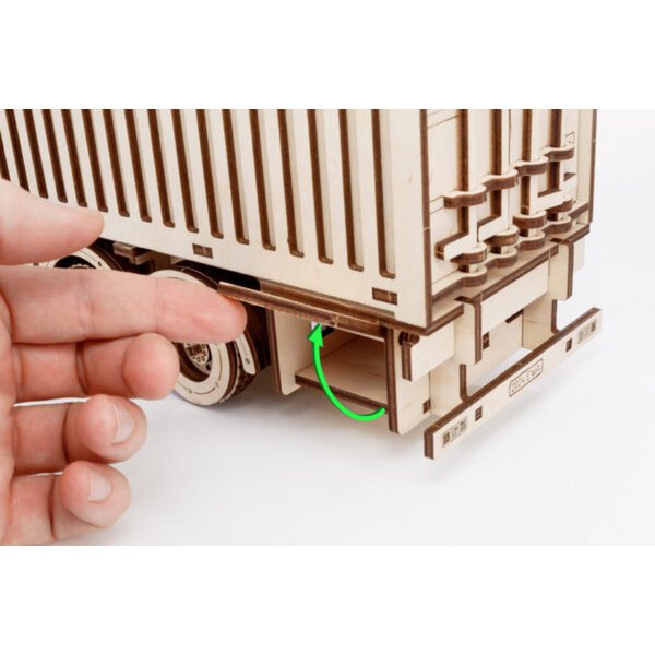 Eco Wood Art (EWA) 3D Houten Puzzel Container-Semitrailer for Truck “Road King”, 3724, 52,3x10,8x16,9cm