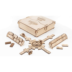 Eco Wood Art (EWA) 3D Houten Meganische Puzzel, Dominospelvariant Mexican Train