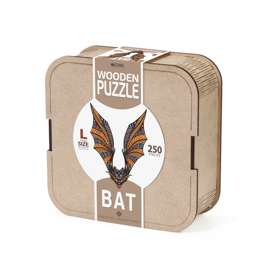 Eco Wood Art (EWA) Houten Legpuzzel Vleermuis/ Bat, Size L