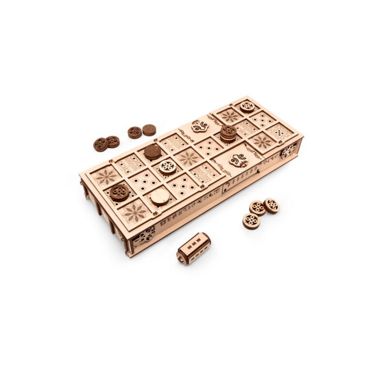 Eco Wood Art (EWA) 2 in 1 Bordspel, Senet en Ur, 1355, 34,5x14x6cm