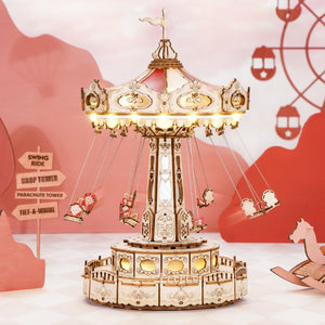Robotime, Muziekdoos Hout DIY 3D Puzzel Swing Ride
