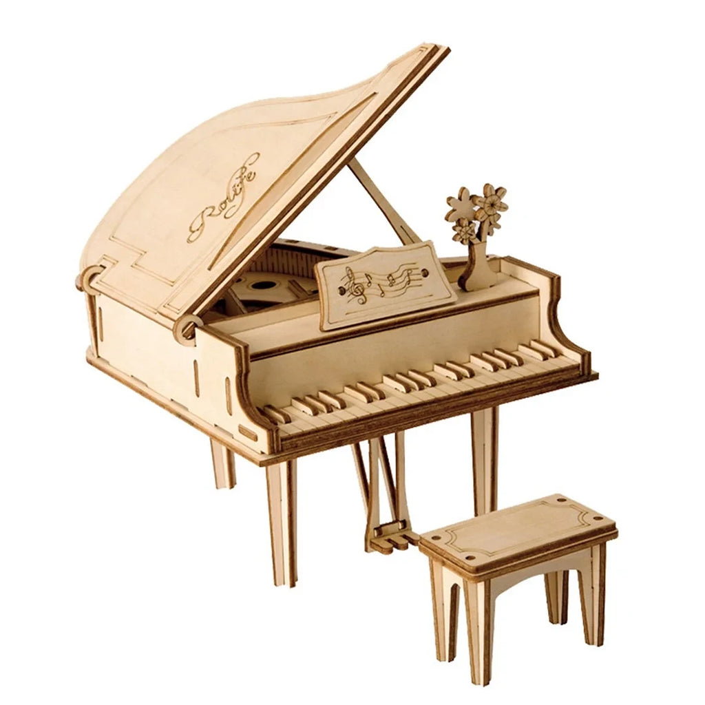 Robotime, 3D Houten Puzzel Muziekinstrument Piano, TG402, 12,5x11x13,2xcm