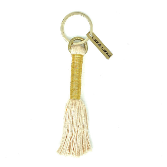Luna-Leena Keychain Long Tassel Gold  - Handgemaakt in Nepal
