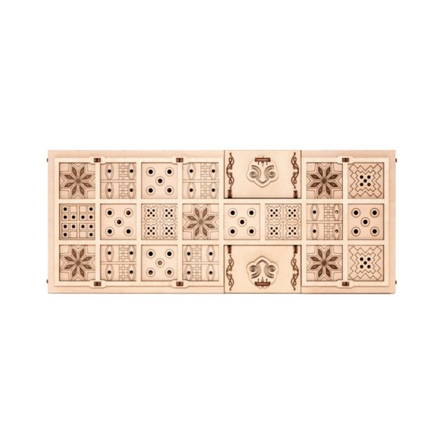 Eco Wood Art (EWA) 2 in 1 Bordspel, Senet en Ur