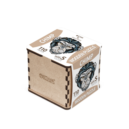 Eco Wood Art (EWA), Houten Legpuzzel Chimp/Chimpansee, Size S, Houten Doos
