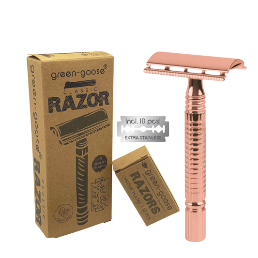 green-goose Klassieke Scheerset - Roze Goud