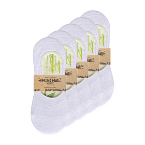 green-goose Bamboe Dames Footies - 5 paar - 85% Bamboe - Wit - Maat 35-39