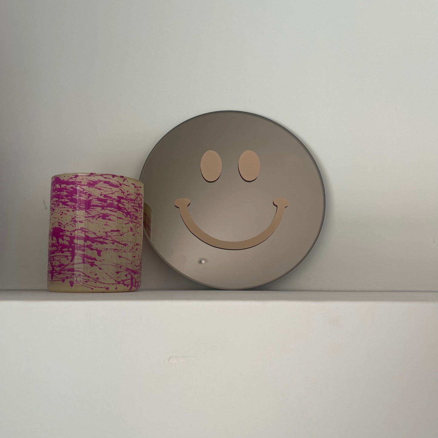 "Dagelijkse geluksboost" Smiley spiegel Beige Smile