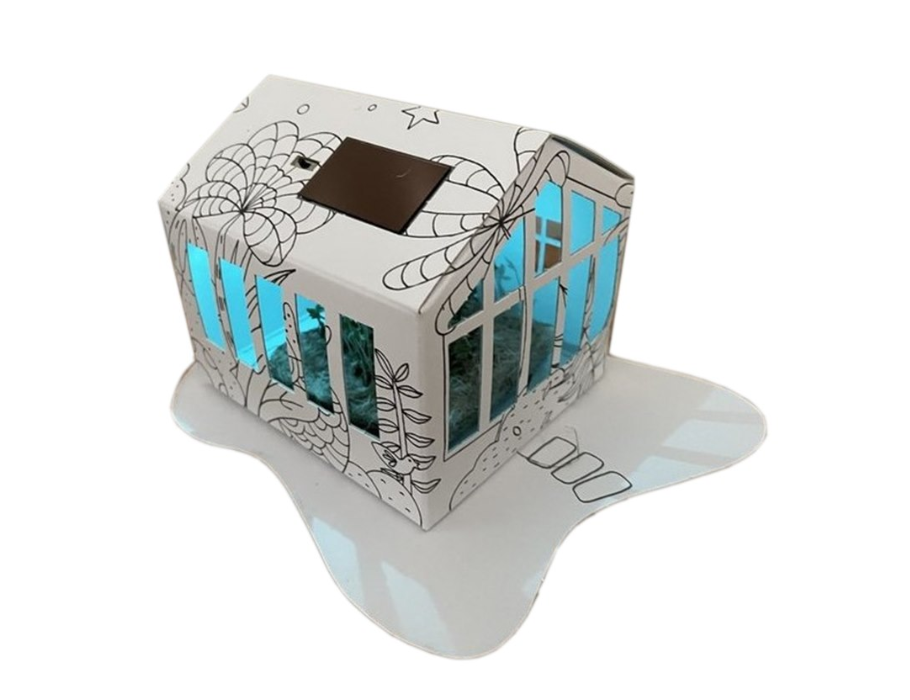 Kartonnen kweekhuisje met solar