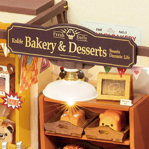 Robotime, DIY Huisje Becka's Baking House met LED verlichting