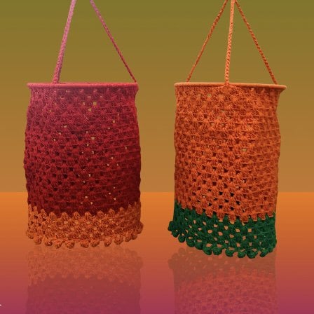 Luna -Leena Lampion Crochet - Orange - Organic Cotton - Handgehaakt in Nepal