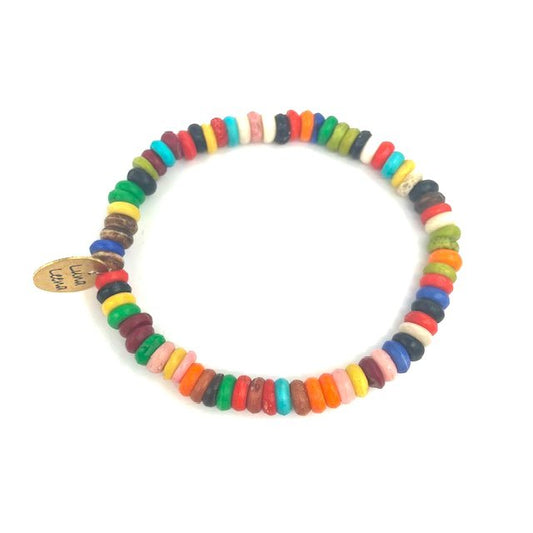 Luna-Leena armband - gerecyclede kralen -  Multicolored - Handgemaakt in Nepal