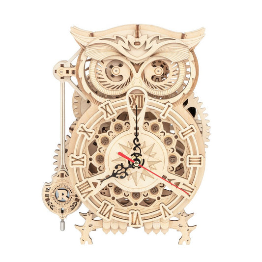 Robotime, Houten Puzzel 3D Uil/ Owl Clock