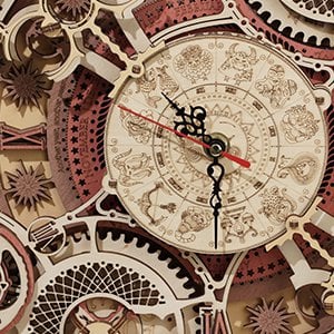 Robotime, 3D Houten Puzzel Zodiac Wandklok