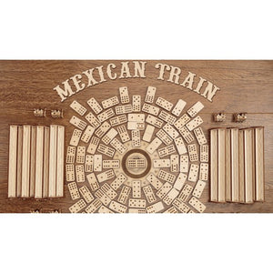 Eco Wood Art (EWA) 3D Houten Meganische Puzzel, Dominospelvariant Mexican Train
